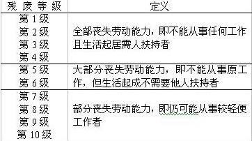 傷殘的等級(jí)制度及劃分標(biāo)準(zhǔn) 傷殘的等級(jí)制度及劃分標(biāo)準(zhǔn)